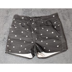 LEVI STRAUSS women's High rise Daisy print shorts black Med/Lg (30) Cottagecore